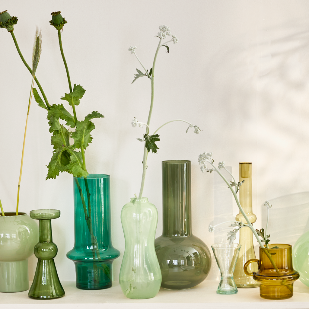 Vaas van gerecycled glas