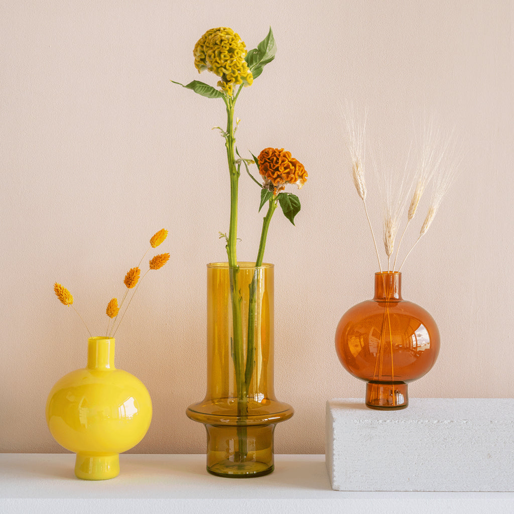 Vaas van gerecycled glas