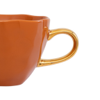Good Morning kopje Cappuccino / Thee Ø11 cm - roestkleurig (set van 4)