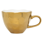 Good Morning kopje cappuccino/thee Ø11 cm - goud (set van 4)