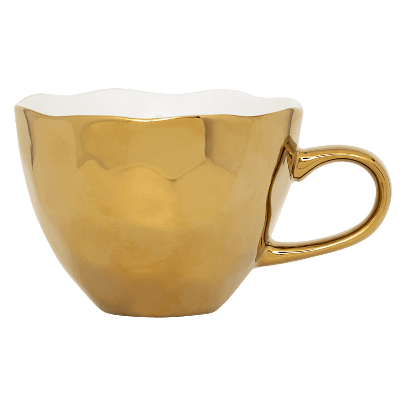 Good Morning kopje cappuccino/thee Ø11 cm - goud (set van 4)