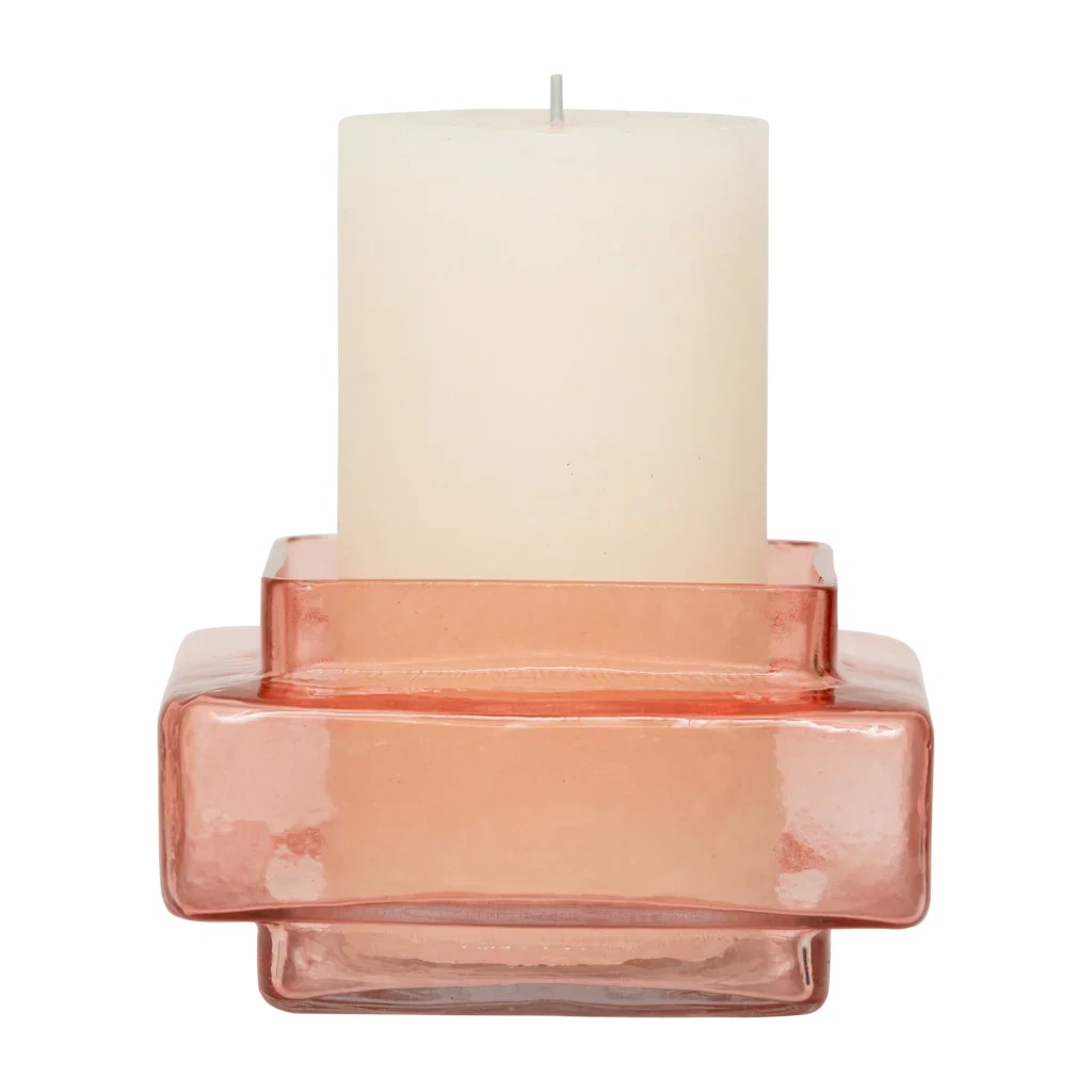 Theelichthouder XL Isla Quartz Roze