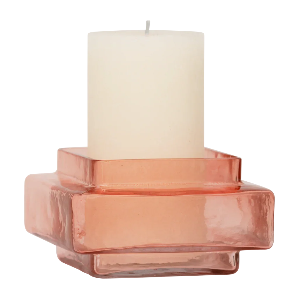 Theelichthouder XL Isla Quartz Roze