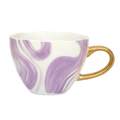 Good Morning-kopje Cappuccino/Thee Ø11 cm - Smaragdviolet (set van 4)