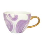 Good Morning-kopje Cappuccino/Thee Ø11 cm - Smaragdviolet (set van 4)