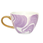 Good Morning-kopje Cappuccino/Thee Ø11 cm - Smaragdviolet (set van 4)