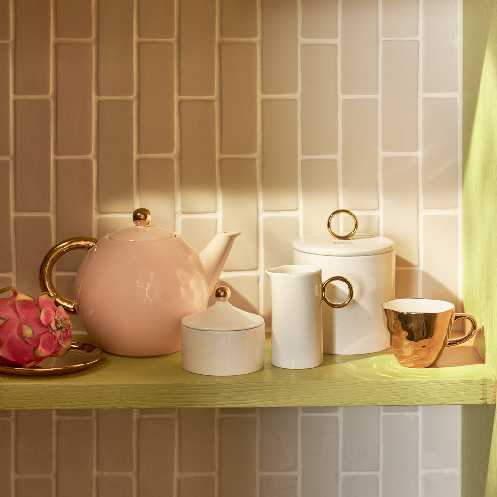 Good morning koffiekopje goud (set van 4)