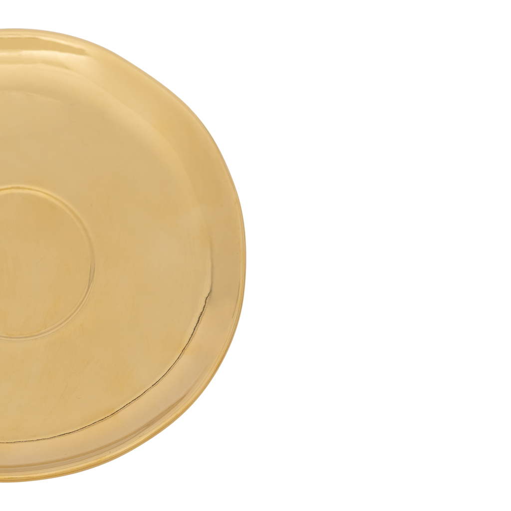 Soucoupe dorée «Bonjour» (lot de 4)