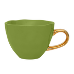 Goedemorgen kopje cappuccino/thee Ø11 cm - Ever Green Sprig (set van 4)