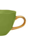 Goedemorgen kopje cappuccino/thee Ø11 cm - Ever Green Sprig (set van 4)