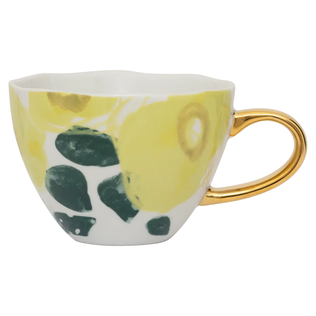 Good Morning-kopje cappuccino/thee, bloemenprint, Limelight