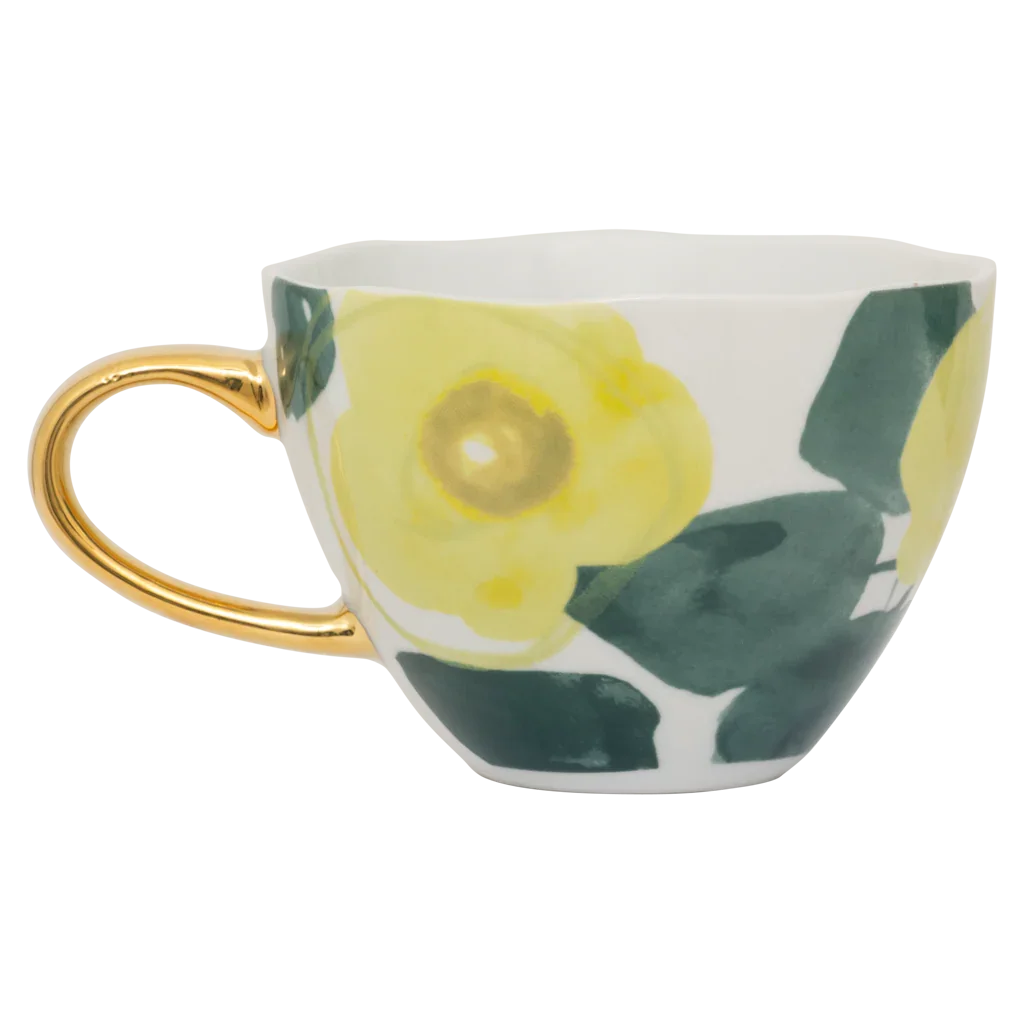 Good Morning-kopje cappuccino/thee, bloemenprint, Limelight