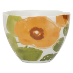 Good morning-kopje cappuccino/thee, floraal ontwerp, karamel