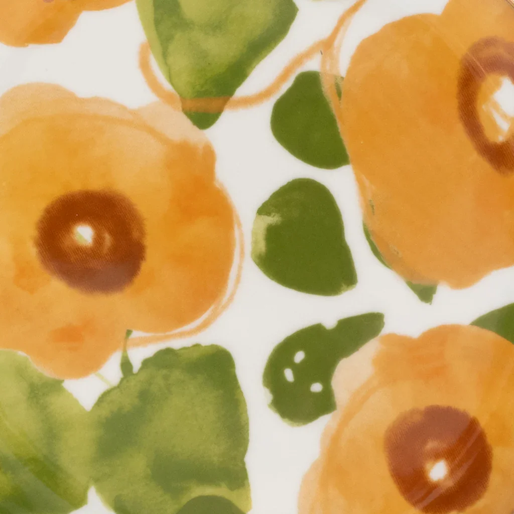 Good Morning bord Floral Art karamel, Ø17 cm