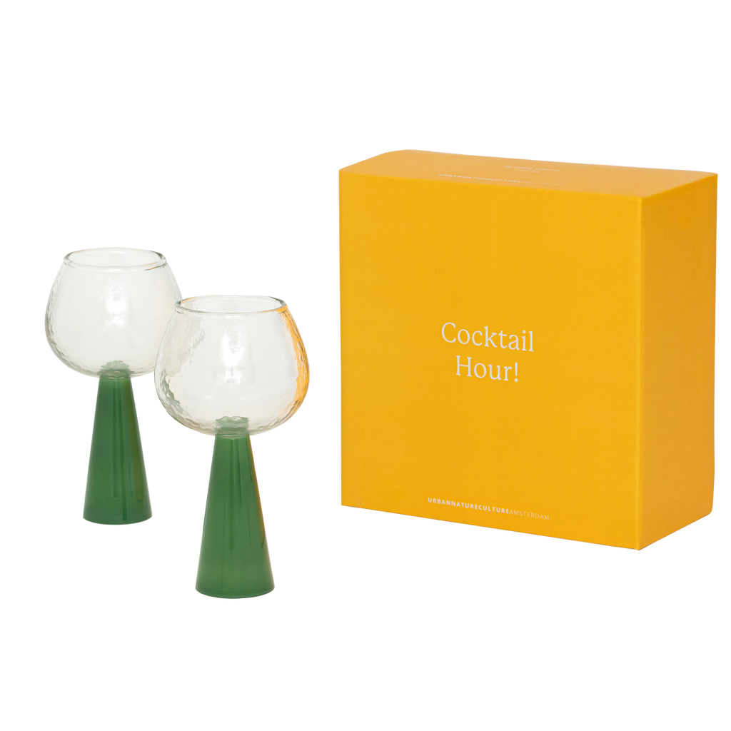 Set van 2 Spritz-cocktailglazen, jadegroen, in geschenkdoos