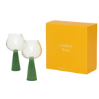 Set van 2 Spritz-cocktailglazen, jadegroen, in geschenkdoos