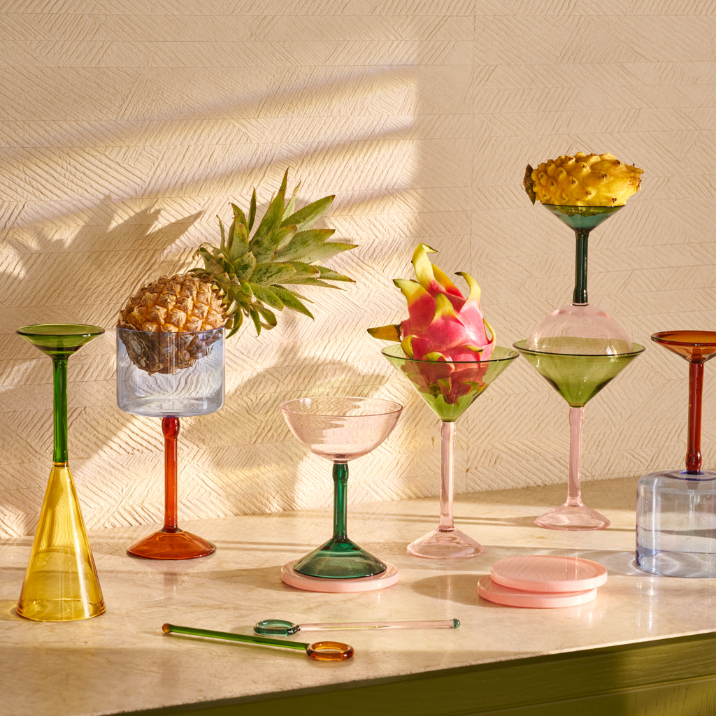 Glazen onderzetters, set van 4, in geschenkverpakking
