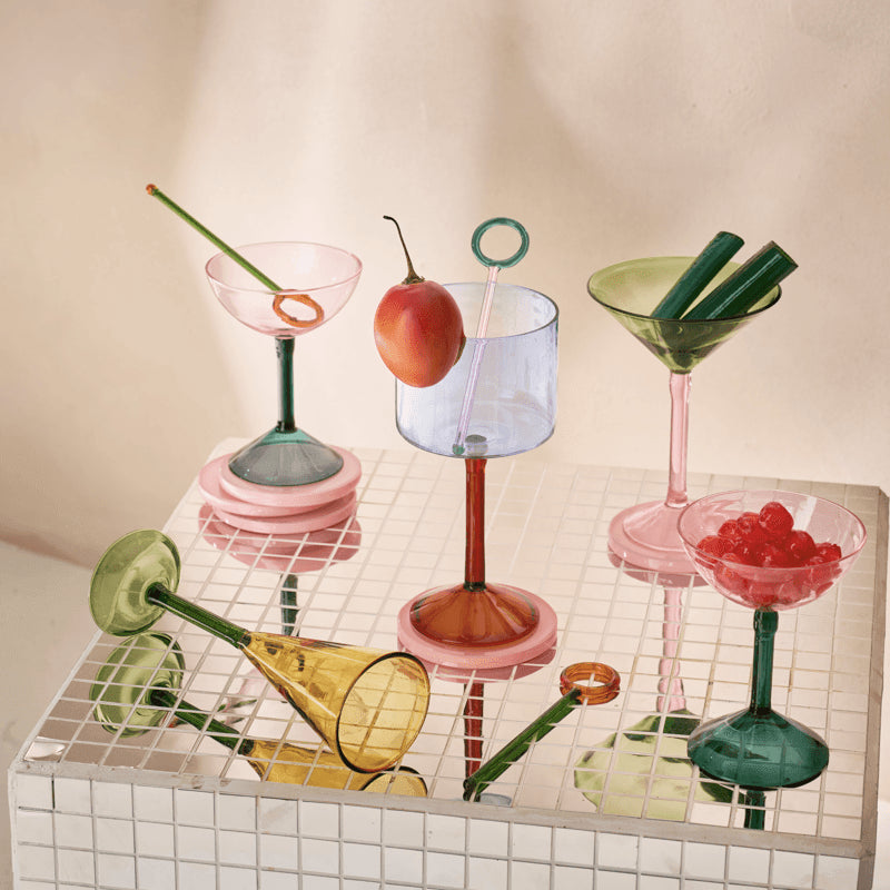 Glazen onderzetters, set van 4, in geschenkverpakking