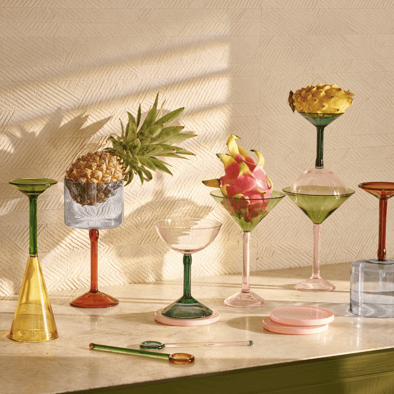 Glazen onderzetters, set van 4, in geschenkverpakking