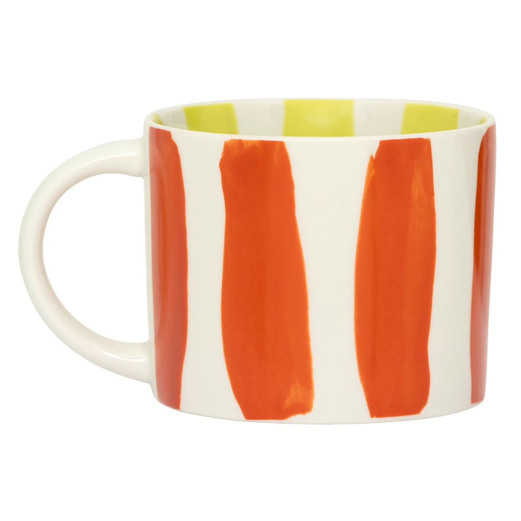 LINDA. x UNC mok Tazza met bedrukte strepen aan de binnen- en buitenkant B (set van 4)
