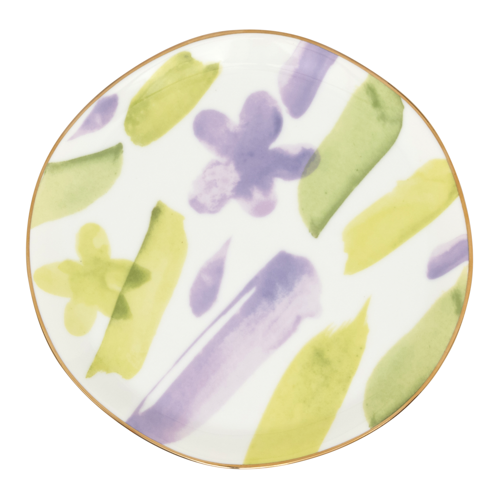 Good Morning-kopje voor cappuccino/thee en bordje Liatris/Kusha, set van 4, in cadeauverpakking