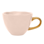 Good Morning-kop cappuccino/thee en bord papaja/oudroze, set van 4, in geschenkverpakking