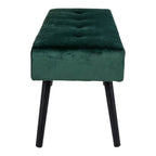 Skiby Bank - Bank, fluweel, donkergroen, zwarte poten 100x35x44 cm, HN1206