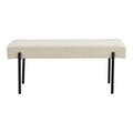 Swindon Bench - Bank, bouclé, wit, zwarte poten 100x36x42,5 cm, HN1232