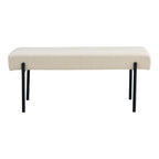 Swindon Bench - Bank, bouclé, wit, zwarte poten 100x36x42,5 cm, HN1232