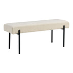 Swindon Bench - Bank, bouclé, wit, zwarte poten 100x36x42,5 cm, HN1232