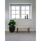 Swindon Bench - Bank, bouclé, wit, zwarte poten 100x36x42,5 cm, HN1232