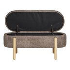 Branca-bank - bank met opbergruimte, bruin/naturel 97x40x48 cm, HN1237