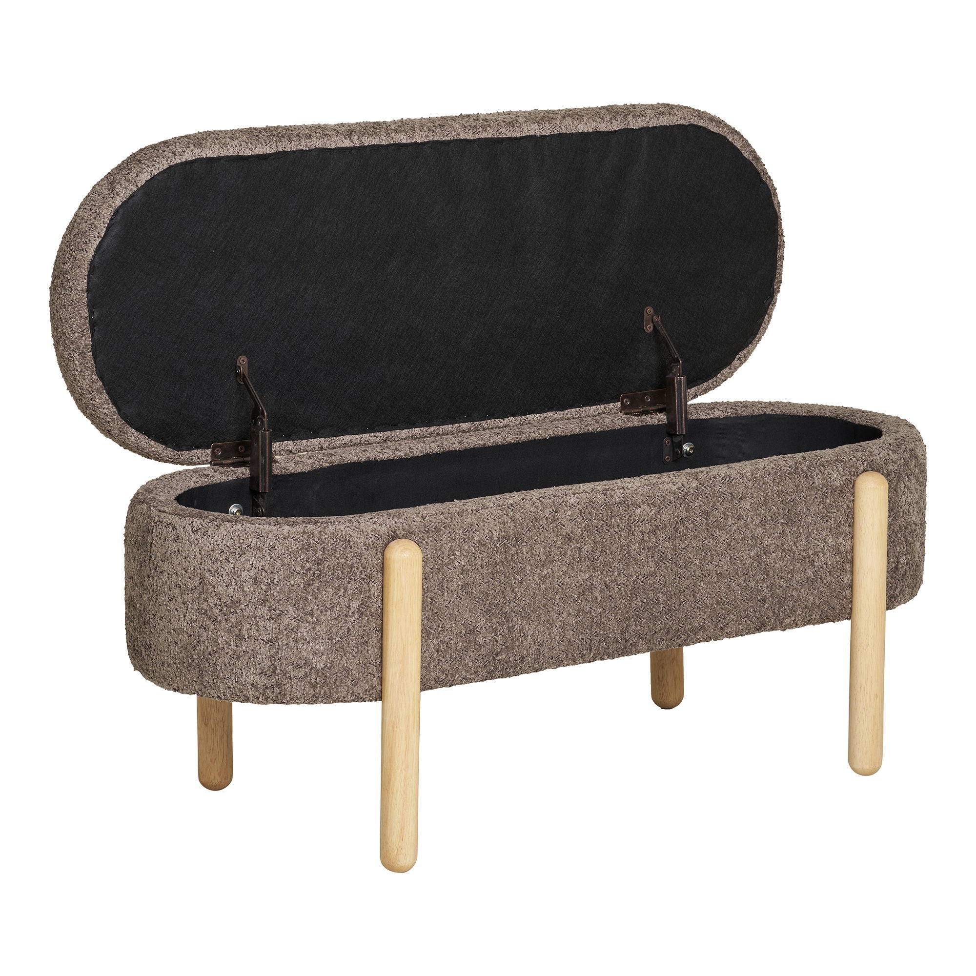 Branca-bank - bank met opbergruimte, bruin/naturel 97x40x48 cm, HN1237