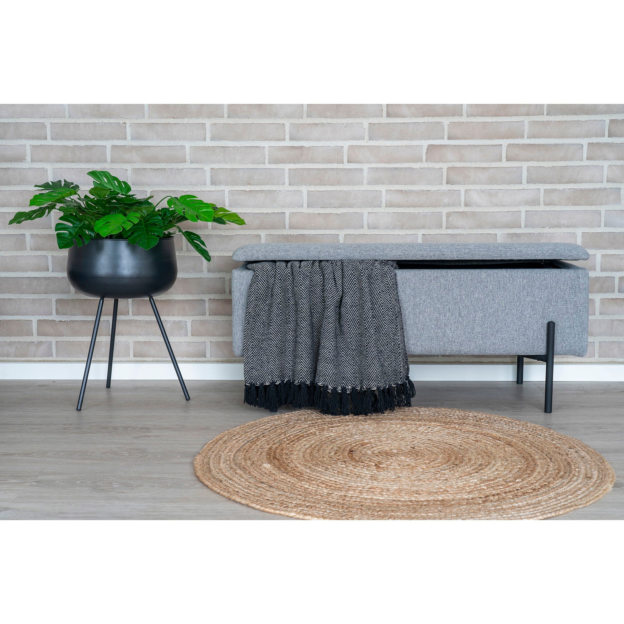 Watford Bench - bank met opbergruimte, lichtgrijs 95x36,5x43 cm, HN1275