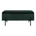 Watford Bank - bank met opbergruimte, velours, groen 95x36,5x43 cm, HN1206