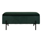 Watford Bank - bank met opbergruimte, velours, groen 95x36,5x43 cm, HN1206