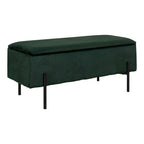 Watford Bank - bank met opbergruimte, velours, groen 95x36,5x43 cm, HN1206