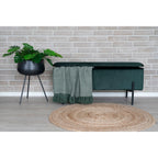 Watford Bank - bank met opbergruimte, velours, groen 95x36,5x43 cm, HN1206