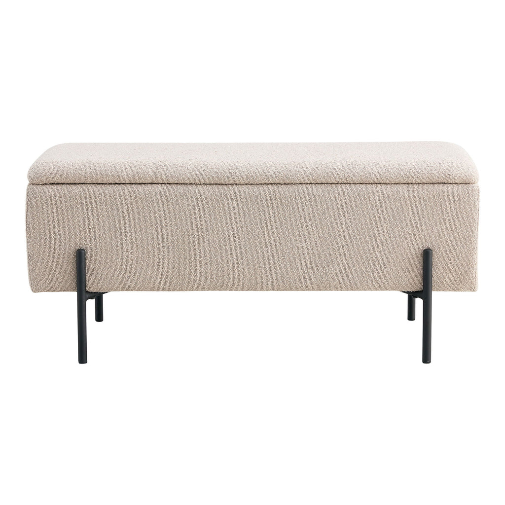 Watford Bank - bank met opbergruimte, bouclé, beige 95x36,5x43 cm, HN1233