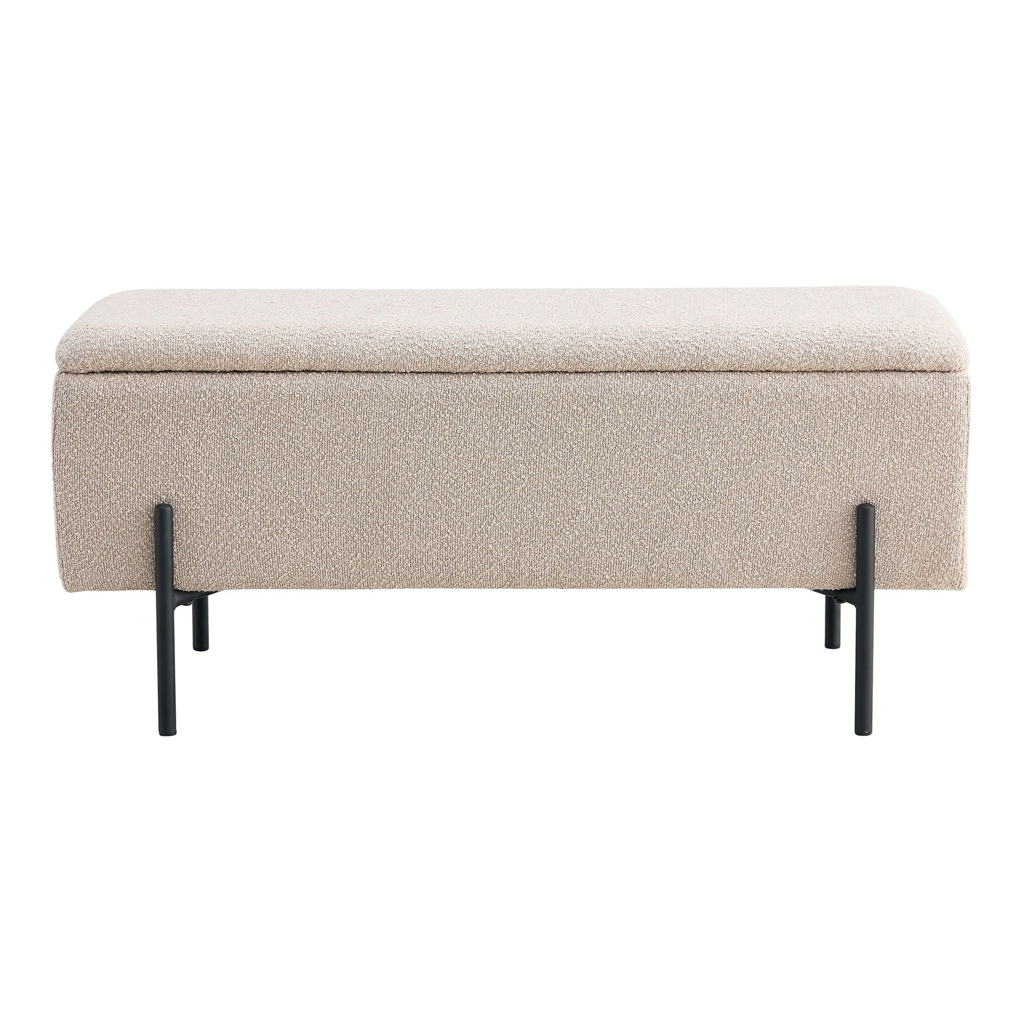 Watford Bank - bank met opbergruimte, bouclé, beige 95x36,5x43 cm, HN1233
