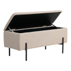 Watford Bank - bank met opbergruimte, bouclé, beige 95x36,5x43 cm, HN1233