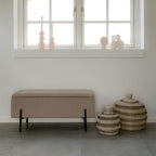 Watford Bank - bank met opbergruimte, bouclé, beige 95x36,5x43 cm, HN1233