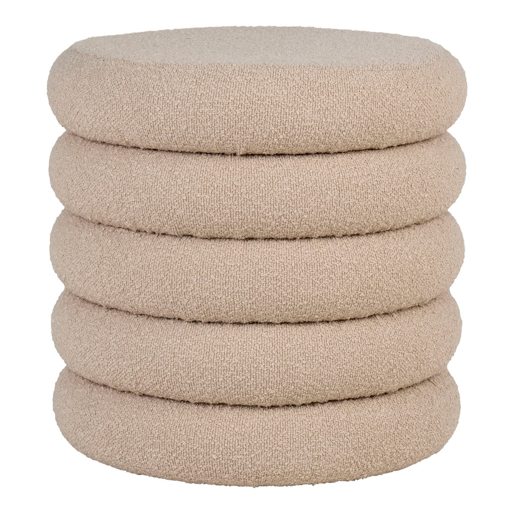 Brooklyn Poef - Poef met opbergruimte, bouclé, beige ø44x44 cm, HN1242