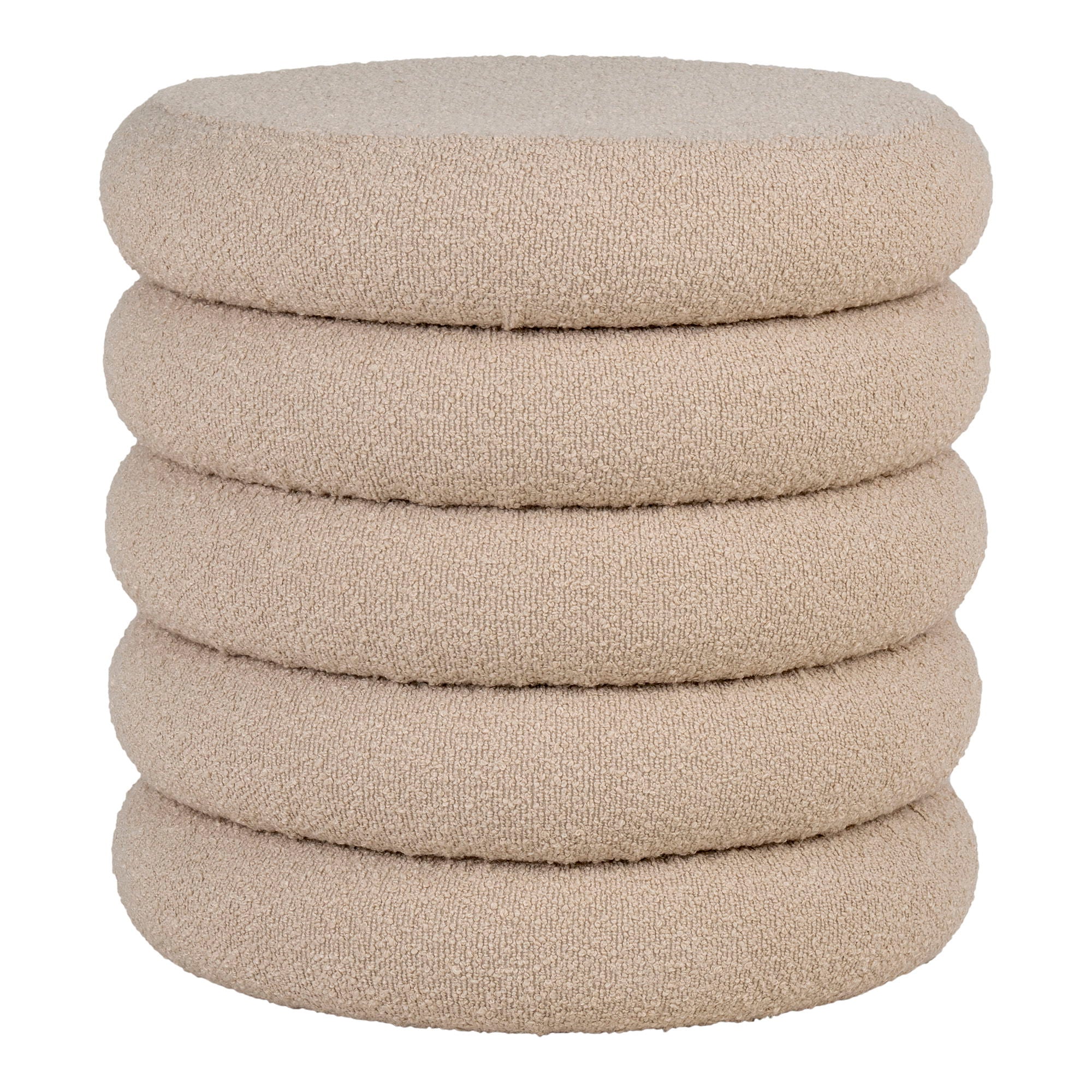 Brooklyn Poef - Poef met opbergruimte, bouclé, beige ø44x44 cm, HN1242