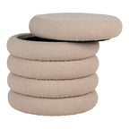 Brooklyn Poef - Poef met opbergruimte, bouclé, beige ø44x44 cm, HN1242