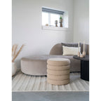 Brooklyn Poef - Poef met opbergruimte, bouclé, beige ø44x44 cm, HN1242