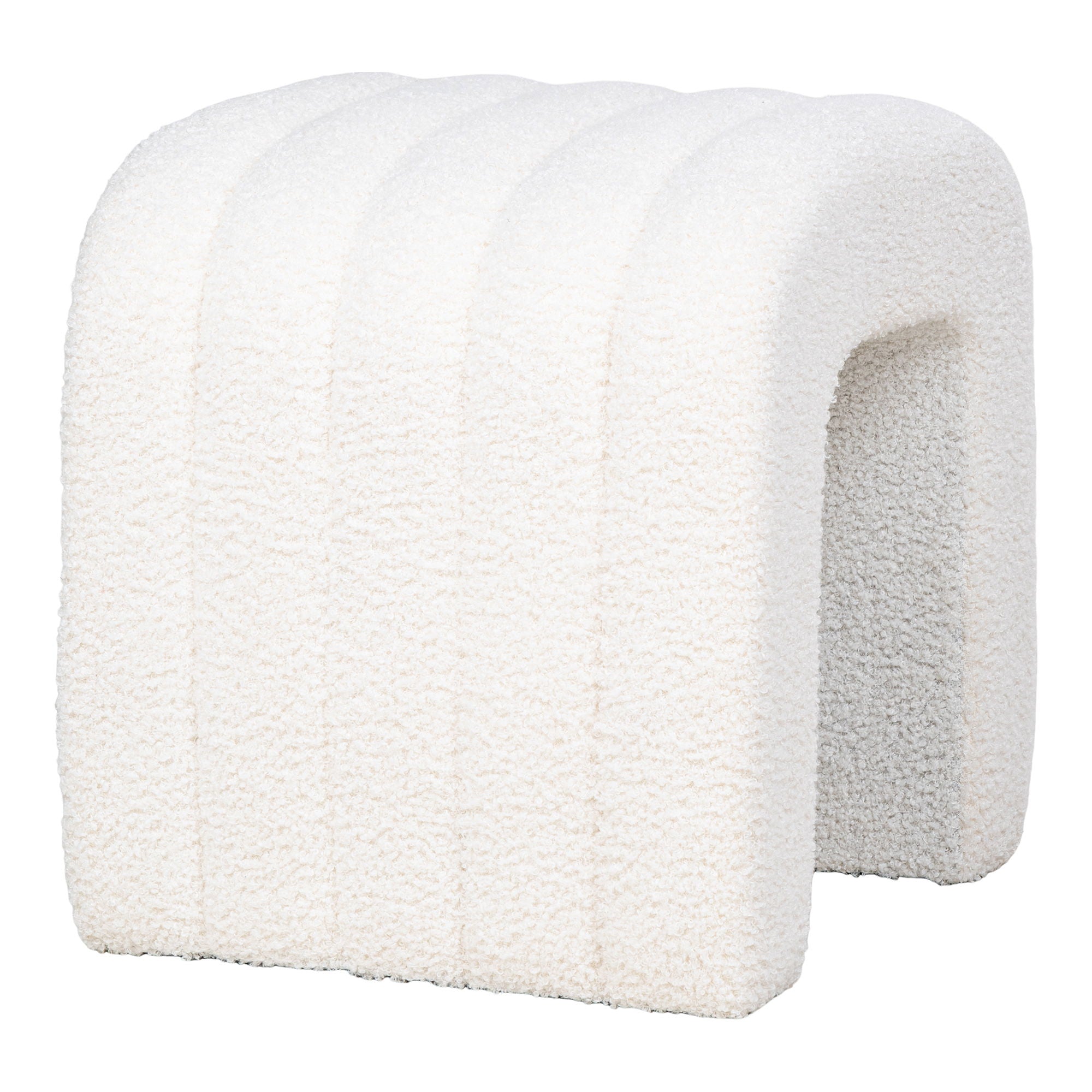 Colma Poef - Poef, teddy, wit 42x41x36 cm, HN1234