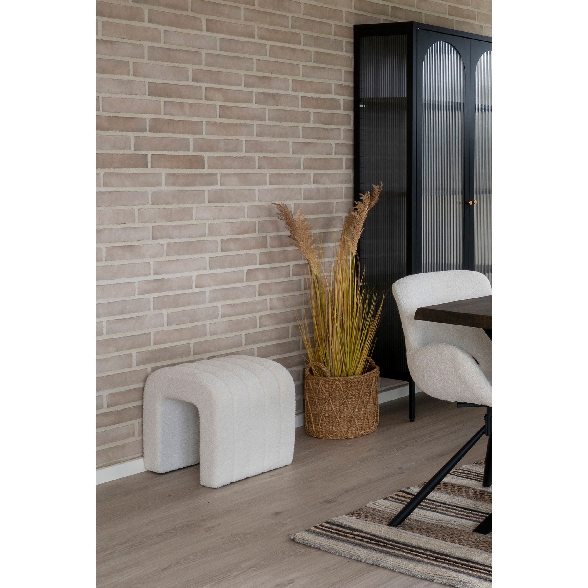 Colma Poef - Poef, teddy, wit 42x41x36 cm, HN1234