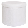 Medford Poef - Poef, teddy, wit 42,5x36,5 cm, HN1310