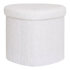 Medford Poef - Poef, teddy, wit 42,5x36,5 cm, HN1310